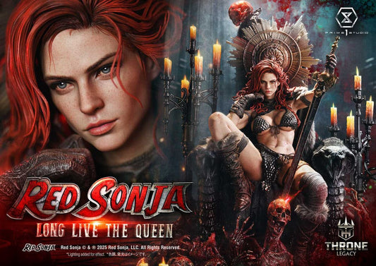Red Sonja Throne Legacy Collection Statue 1/3 Red Sonja: Long Live the Queen Bonus Version 77 cm
