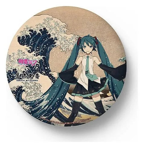 Hatsune Miku x Katsushika Hokusai iXima Large Pinback Button The Great Wave off Kanagawa/Fine Wind, Clear Morning Umkarton (2)