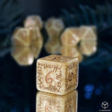 Elvish Jumbo 7er-Würfelset (Schimmernd Beige & Kupfer)