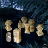 Elvish Jumbo 7er-Würfelset (Schimmernd Beige & Kupfer)
