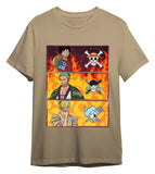 One Piece T-Shirt Monkey D. Ruffy & Roronoa Zoro & Sanji Sand Größe M