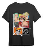 One Piece T-Shirt Straw Hat Crew Grau Größe XXL