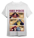 One Piece T-Shirt Monkey D. Ruffy & Trafalgar D. Water Law & Eustass Weiß Größe M