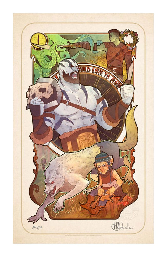Critical Role Kunstdruck Travis Willingham: 10th Anniversary Art Nouveau Illustrations 46 x 28 cm - ungerahmt