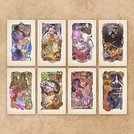 Critical Role Kunstdruck 10th Anniversary Art Nouveau Illustrations 46 x 28 cm - ungerahmt (8er-Set)