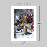 Marvel Kunstdruck Wolverine vs Omega Red 46 x 61 cm - ungerahmt
