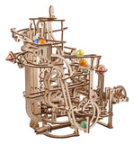 Ugears Modellbausatz aus Holz Murmelbahn mit Spiralaufzug