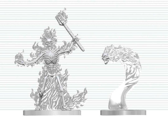 Dungeons & Dragons Nolzur's Marvelous Miniatures Miniatur unbemalt Flammendes Skelett & Flammenschädel 14 cm