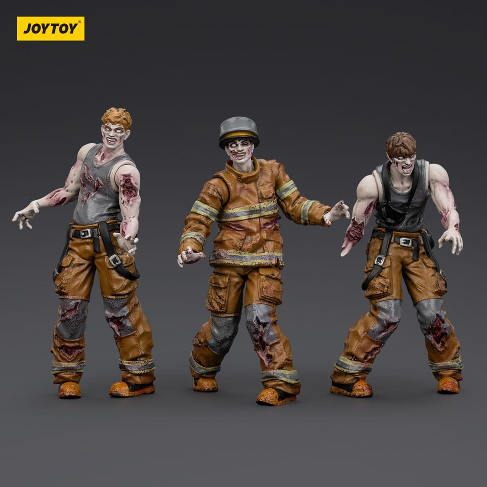 Zombie Dark Source Actionfiguren 3er-Pack Firefighters 8 cm - Smalltinytoystore