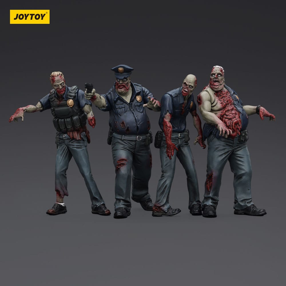 Zombie Dark Source Actionfiguren 4er-Pack Police (Male) 8 cm - Smalltinytoystore