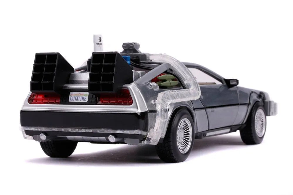 Zurück in die Zukunft II Hollywood Rides Diecast Modell 1/24 DeLorean Time Machine - Smalltinytoystore