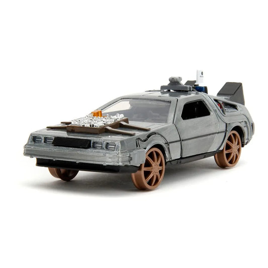 Zurück in die Zukunft III Hollywood Rides Diecast Modell 1/32 DeLorean Time Machine Railroad Wheels - Smalltinytoystore