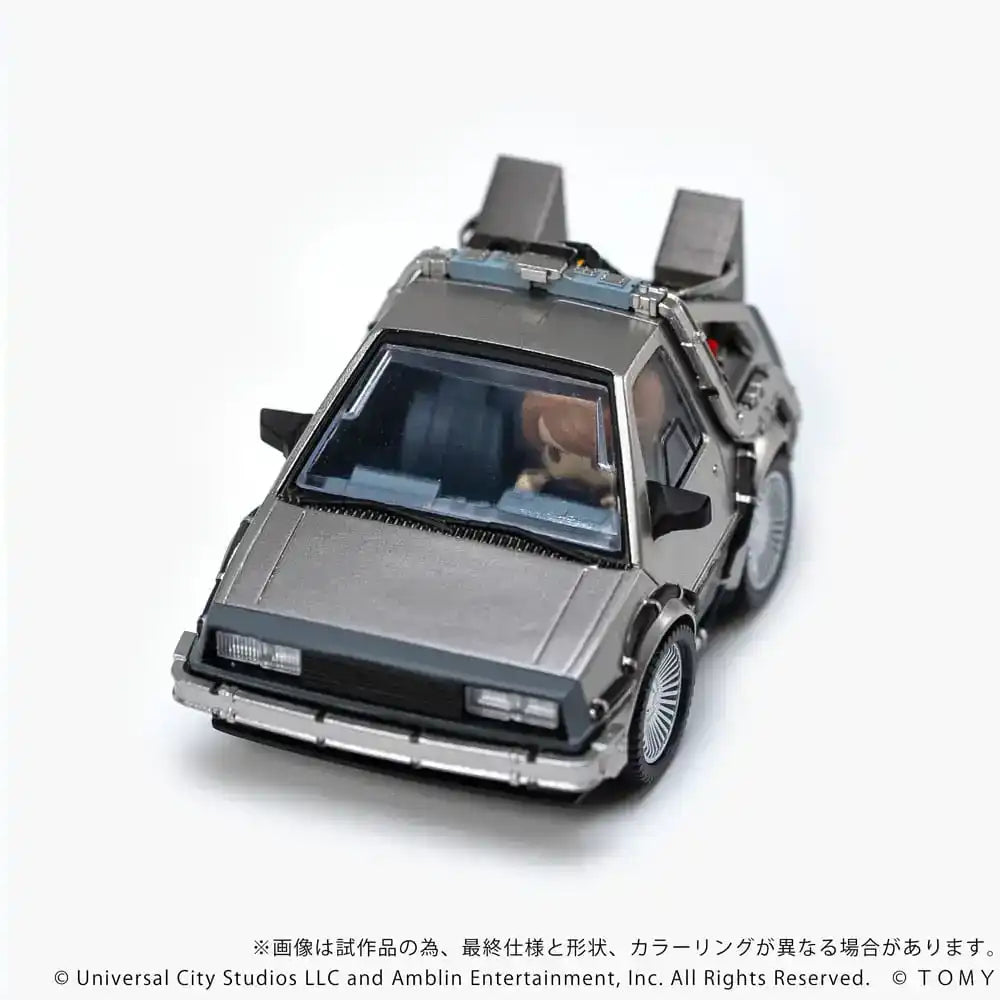 Zurück in die Zukunft Q-Village Fahrzeug mit Minifiguren Time Machine 9 cm - Smalltinytoystore