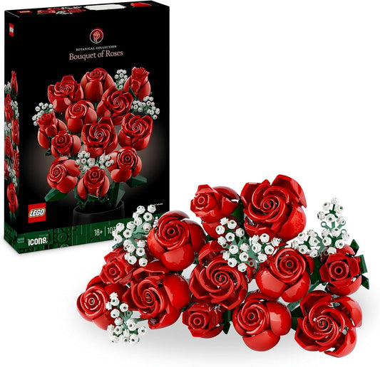 LEGO Icons Rosenstrauß, Kunstblumen Als Zimmer-Deko, Botanical Collection Set Für Erwachsene, Valentinstag- Oder Jahrestag-Geschenk Für Partner, Freundin Oder Freund, Botanik Kollektion 10328