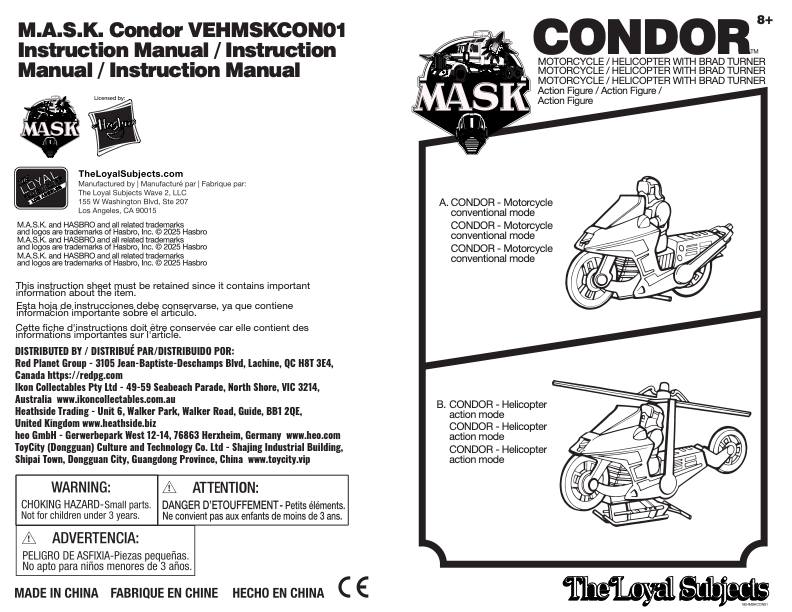 M.A.S.K. Actionfigur mit Fahrzeug Vehicle Condor The Loyal Subjects