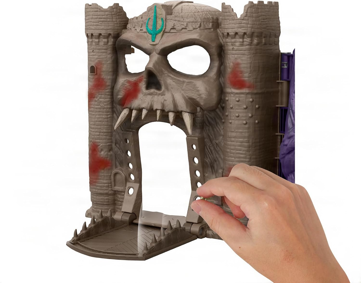 Masters of the Universe Movie Spielset Battle for Eternia Schloss Grayskull und Snake Mountain, Knochenthron mit Skeletor-Figur