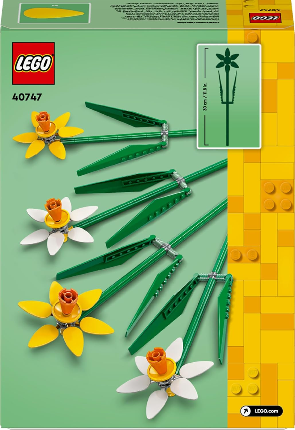 LEGO Narzissen, Kunstblumen Für Kinder, Baue Und Präsentiere Diesen Blumenstrauß Zu Hause Als Zimmer- Oder Schreibtischdekoration, Geschenke Für Mädchen, Jungen, Botanik Kollektion 40747