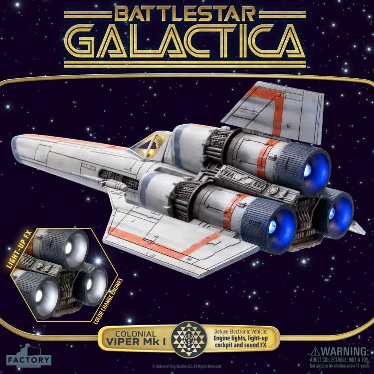 Battlestar Galactica Actionfigur mit Fahrzeug Colonial Viper Mk & Lieutenant Boomer