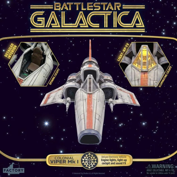 Battlestar Galactica Actionfigur mit Fahrzeug Colonial Viper Mk & Lieutenant Boomer
