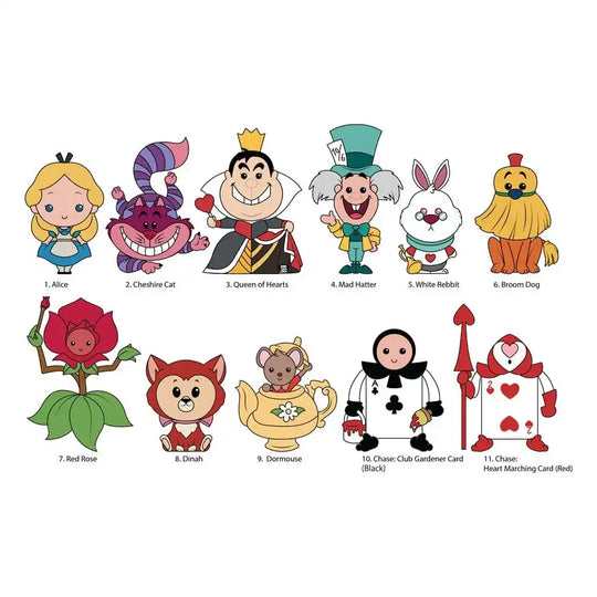 Alice In Wonderland 3D PVC-Taschenanhänger Series 2 Display (24) - Smalltinytoystore