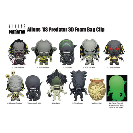 Alien vs. Predator 3D PVC-Taschenanhänger Display (24) - Smalltinytoystore
