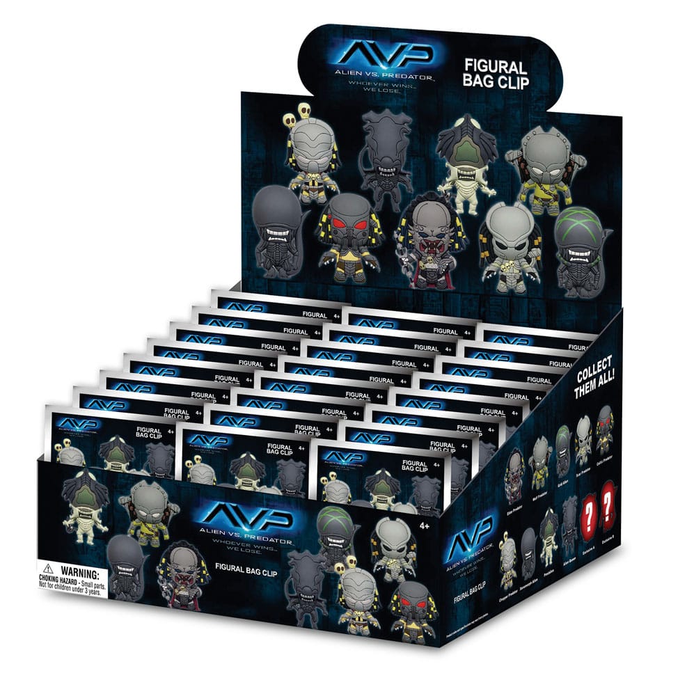Alien vs. Predator 3D PVC-Taschenanhänger Display (24) - Smalltinytoystore