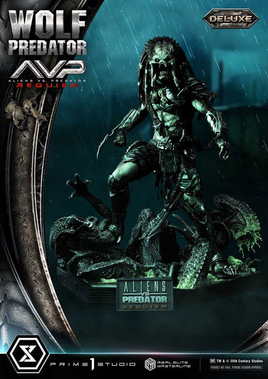 Alien vs. Predator Real Elite Masterline Series Statue 1/3 Requiem Wolf Predator Deluxe Bonus Ver. 95 cm - Smalltinytoystore