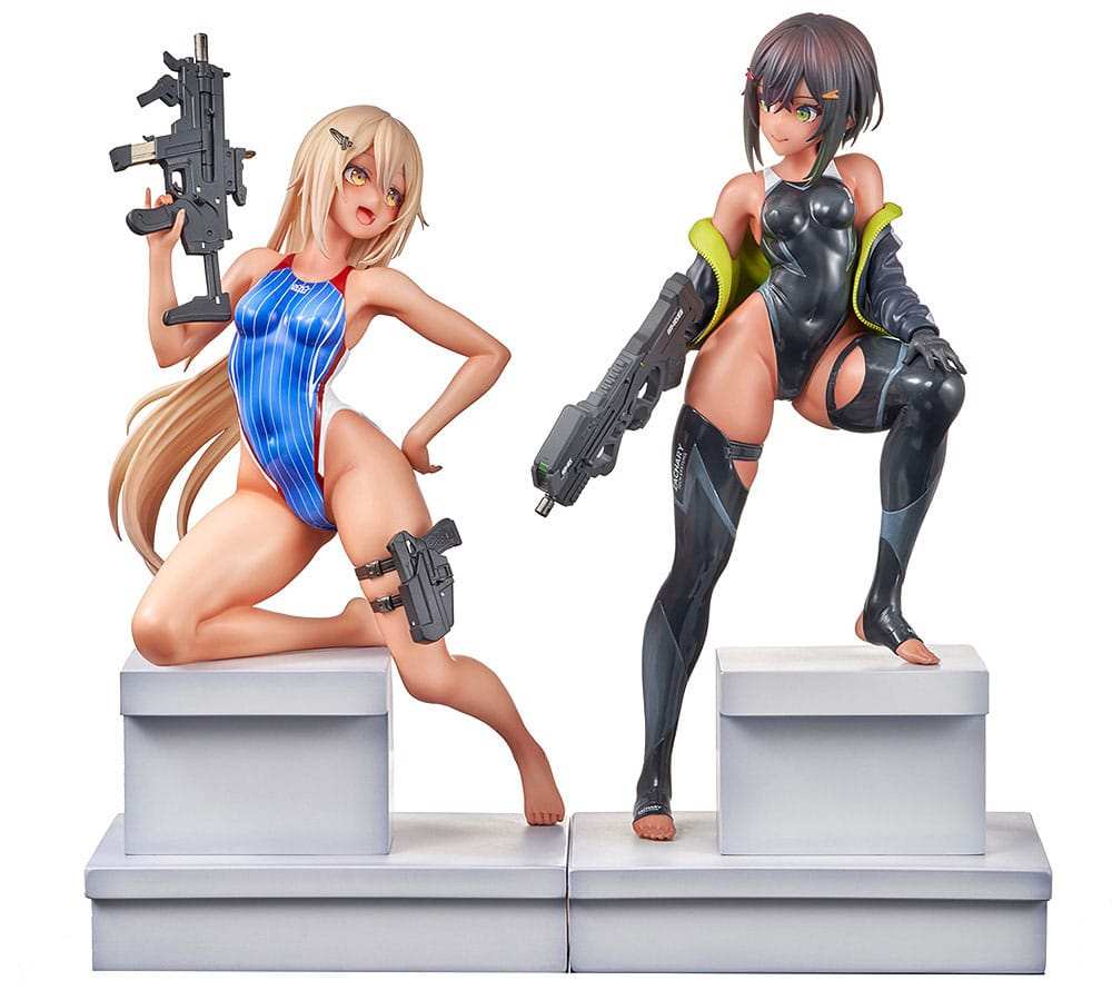 Arms Note Statuen 1/7 Swim Team Bucho-chan and Kohai-chan 22 cm - Smalltinytoystore