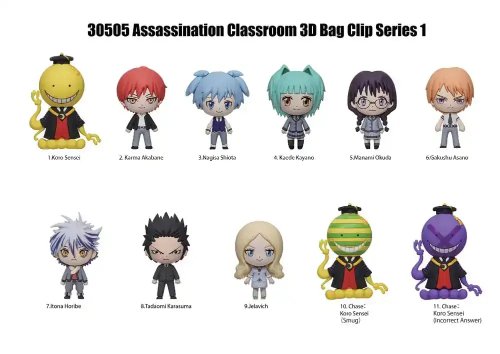 Assassination Classroom 3D PVC-Taschenanhänger Serie 1 Display (24)