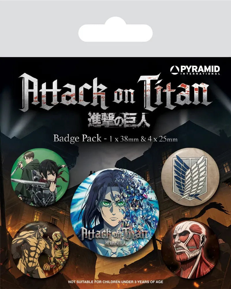 Attack on Titan Ansteck-Buttons 5er-Pack Season 4 - Smalltinytoystore
