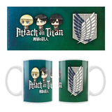 Attack on Titan Keramiktasse Eren, Mikasa & Armin Chibi Style - Smalltinytoystore
