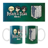 Attack on Titan Keramiktasse Eren, Mikasa & Armin Chibi Style - Smalltinytoystore
