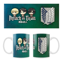 Attack on Titan Keramiktasse Eren, Mikasa & Armin Chibi Style - Smalltinytoystore