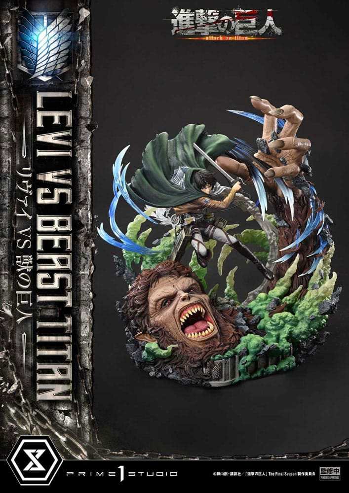 Attack on Titan Ultimate Premium Masterline Series Statue 1/4 Levi Versus Beast Titan 73 cm - Smalltinytoystore