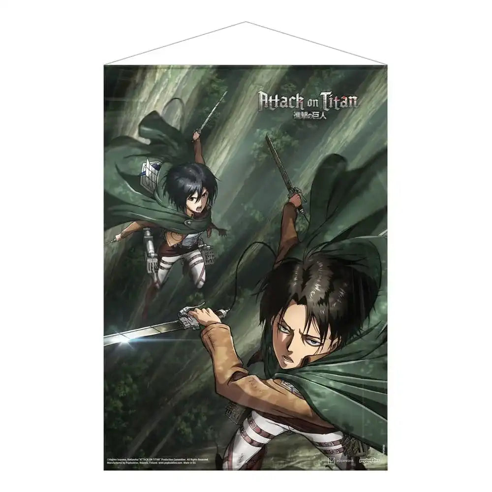 Attack on Titan Wandrolle Mikasa and Levi 50 x 70 cm - Smalltinytoystore