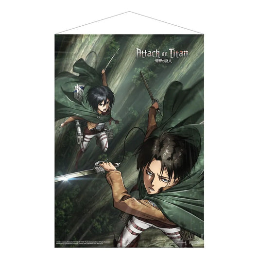 Attack on Titan Wandrolle Mikasa and Levi 50 x 70 cm - Smalltinytoystore