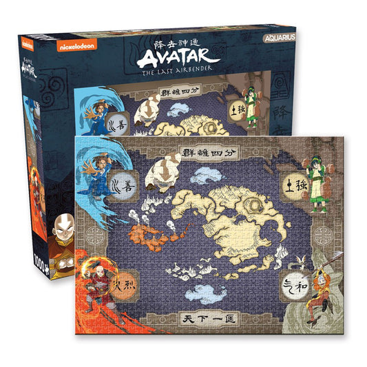Avatar Der Herr der Elemente Puzzle Map (1000 Teile) - Smalltinytoystore