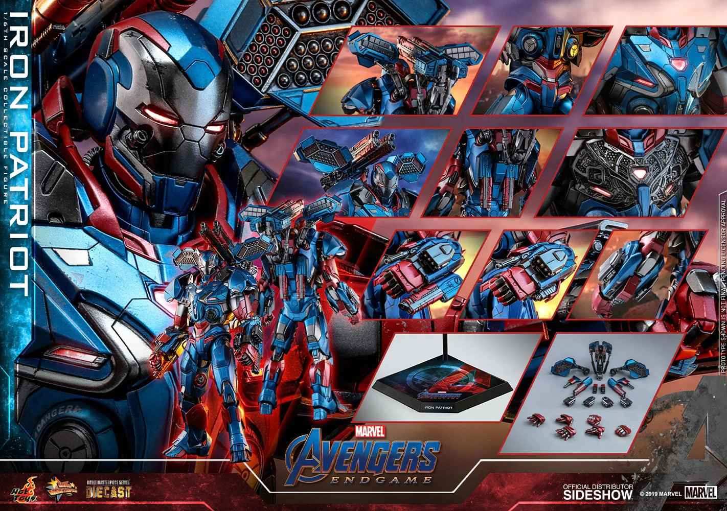 Avengers Endgame Movie Masterpiece Series Diecast 1/6 Iron Patriot 32 cm - Smalltinytoystore