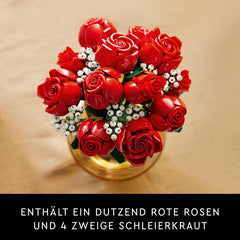 LEGO Icons Rosenstrauß, Kunstblumen Als Zimmer-Deko, Botanical Collection Set Für Erwachsene, Valentinstag- Oder Jahrestag-Geschenk Für Partner, Freundin Oder Freund, Botanik Kollektion 10328