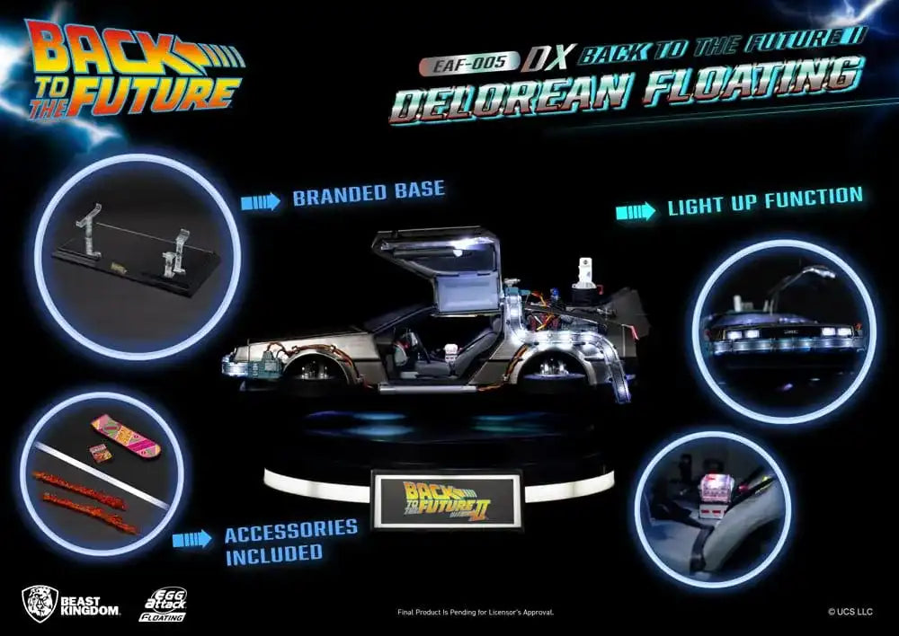 Back to the Future Egg Attack Floating Statue Back to the Future II DeLorean Deluxe Version heo EU Exclusive 20 cm VERPACKUNG BESCHÄDIGT