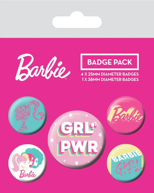 Barbie Ansteck-Buttons 5er-Pack Girl Power - Smalltinytoystore