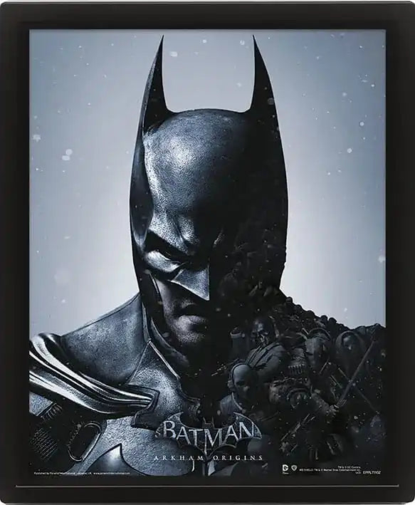 Batman Arkham Origins 3D-Effekt Poster Set im Rahmen Batman vs. Joker 26 x 20 cm (3) - Smalltinytoystore