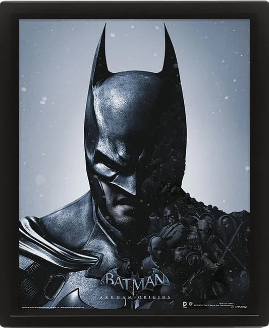 Batman Arkham Origins 3D-Effekt Poster Set im Rahmen Batman vs. Joker 26 x 20 cm (3) - Smalltinytoystore