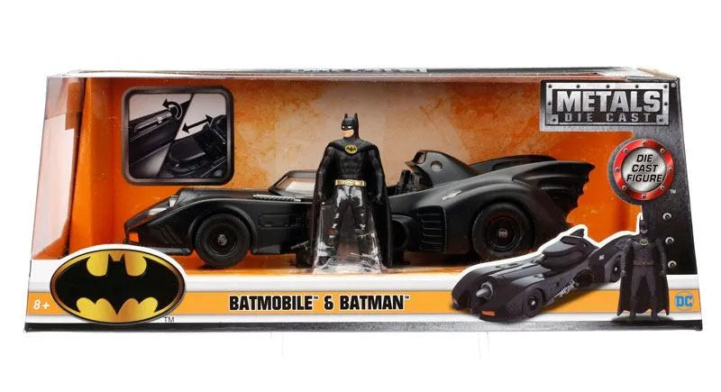 Batman Diecast Modell 1/24 1989 Batmobile mit Figur - Smalltinytoystore