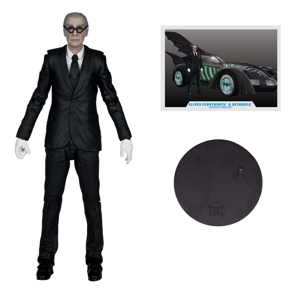 Batman Forever DC Multiverse Actionfigur mit Fahrzeug Alfred Pennyworth & Batmobile (Gold Label) 79 cm - Smalltinytoystore
