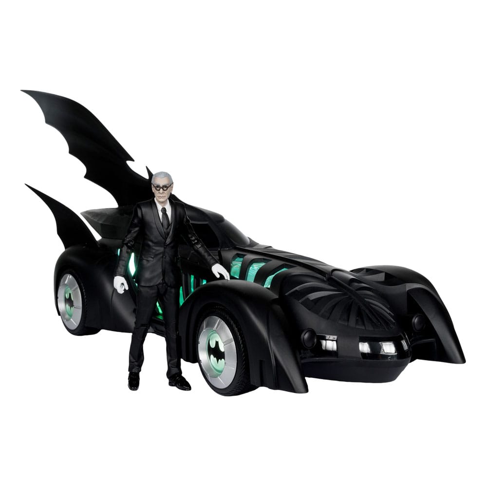 Batman Forever DC Multiverse Actionfigur mit Fahrzeug Alfred Pennyworth & Batmobile (Gold Label) 79 cm - Smalltinytoystore