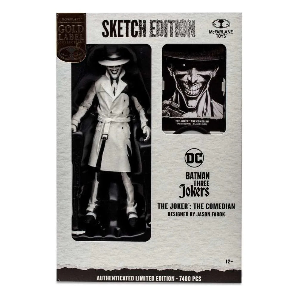 Batman: Three Jokers DC Multiverse Actionfigur The Joker: The Comedian Sketch Edition (Gold Label) 18 cm - Smalltinytoystore