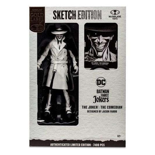 Batman: Three Jokers DC Multiverse Actionfigur The Joker: The Comedian Sketch Edition (Gold Label) 18 cm - Smalltinytoystore