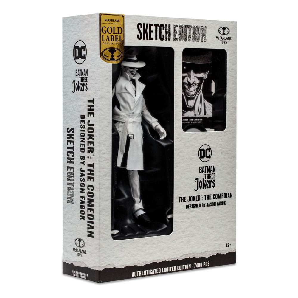 Batman: Three Jokers DC Multiverse Actionfigur The Joker: The Comedian Sketch Edition (Gold Label) 18 cm - Smalltinytoystore