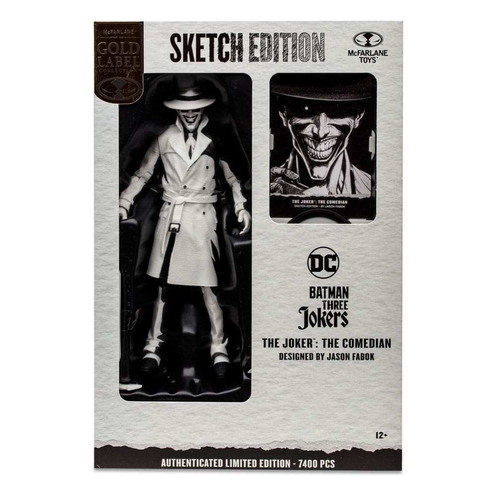 Batman: Three Jokers DC Multiverse Actionfigur The Joker: The Comedian Sketch Edition (Gold Label) 18 cm - Smalltinytoystore